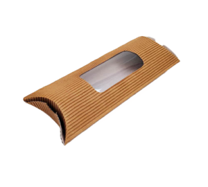 Corrugated Pillow Roll Box 8.5x4 with Window