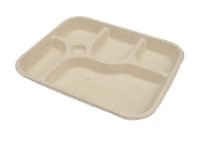 5 Portion Brown Bagasse Serving Tray